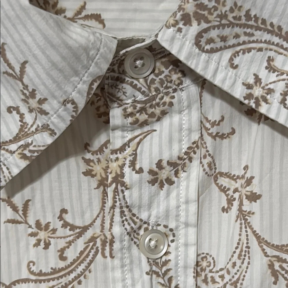 Murano Men’s SZ XL Tan/Beige Casual Button Down Shirt with Vintage Pattern - Picture 3 of 11